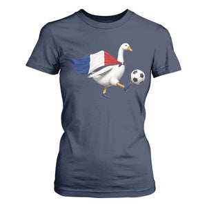 France Soccer Goose T Shirt For Women French Flag Patriotic Football Fan Graphic TS10 Navy Print Your Wear
