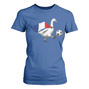 France Soccer Goose T Shirt For Women French Flag Patriotic Football Fan Graphic TS10 Royal Blue Print Your Wear