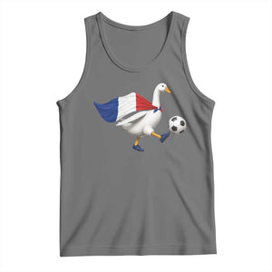 France Soccer Goose Tank Top French Flag Patriotic Football Fan Graphic TS10 Black Heather Print Your Wear