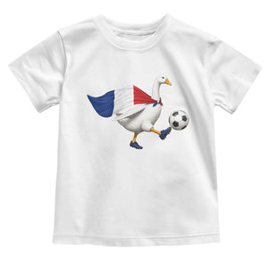 France Soccer Goose Toddler T Shirt French Flag Patriotic Football Fan Graphic TS10 White Print Your Wear