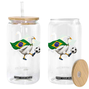 Brazil Soccer Goose Glass Can Brazilian Flag Patriotic Football Fan Graphic TS10 Print Your Wear