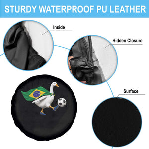 Brazil Soccer Goose Spare Tire Cover Brazilian Flag Patriotic Football Fan Graphic TS10 Print Your Wear