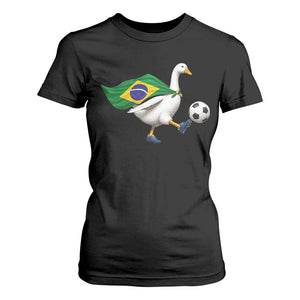 Brazil Soccer Goose T Shirt For Women Brazilian Flag Patriotic Football Fan Graphic TS10 Black Print Your Wear