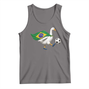 Brazil Soccer Goose Tank Top Brazilian Flag Patriotic Football Fan Graphic TS10 Deep Heather Print Your Wear
