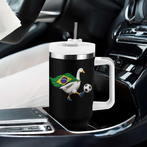 Brazil Soccer Goose Tumbler With Handle Brazilian Flag Patriotic Football Fan Graphic TS10 Print Your Wear