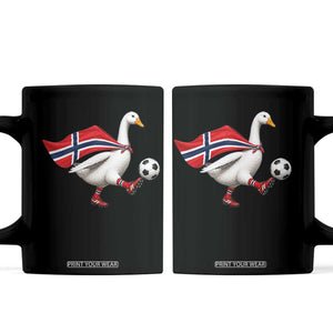 Norway Soccer Goose Coffee Mug Norwegian Flag Patriotic Football Fan Graphic TS10 Black Print Your Wear