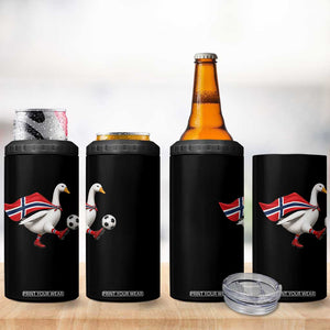 Norway Soccer Goose 4 in 1 Can Cooler Tumbler Norwegian Flag Patriotic Football Fan Graphic TS10 Print Your Wear