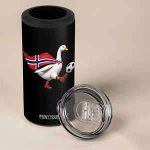 Norway Soccer Goose 4 in 1 Can Cooler Tumbler Norwegian Flag Patriotic Football Fan Graphic TS10 Print Your Wear