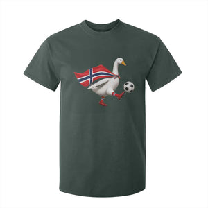 Norway Soccer Goose T Shirt For Kid Norwegian Flag Patriotic Football Fan Graphic TS10 Dark Forest Green Print Your Wear