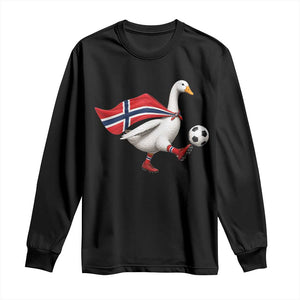 Norway Soccer Goose Long Sleeve Shirt Norwegian Flag Patriotic Football Fan Graphic TS10 Black Print Your Wear