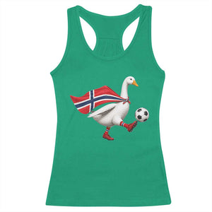 Norway Soccer Goose Racerback Tank Top Norwegian Flag Patriotic Football Fan Graphic TS10 Irish Green Print Your Wear