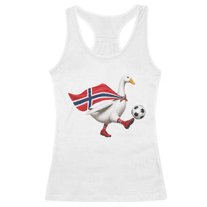 Norway Soccer Goose Racerback Tank Top Norwegian Flag Patriotic Football Fan Graphic TS10 White Print Your Wear