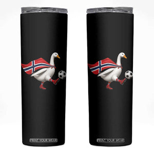 Norway Soccer Goose Skinny Tumbler Norwegian Flag Patriotic Football Fan Graphic TS10 Black Print Your Wear