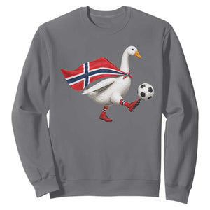 Norway Soccer Goose Sweatshirt Norwegian Flag Patriotic Football Fan Graphic TS10 Charcoal Print Your Wear