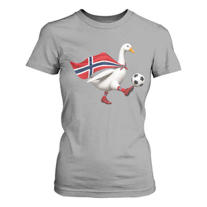 Norway Soccer Goose T Shirt For Women Norwegian Flag Patriotic Football Fan Graphic TS10 Sport Gray Print Your Wear