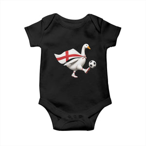 England Soccer Goose Baby Onesie Patriotic Football Fan Graphic England Flag TS10 Black Print Your Wear