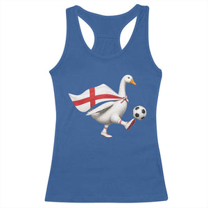England Soccer Goose Racerback Tank Top Patriotic Football Fan Graphic England Flag TS10 Royal Blue Print Your Wear