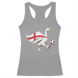 England Soccer Goose Racerback Tank Top Patriotic Football Fan Graphic England Flag TS10 Sport Gray Print Your Wear