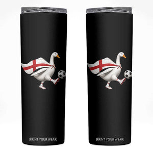 England Soccer Goose Skinny Tumbler Patriotic Football Fan Graphic England Flag TS10 Black Print Your Wear
