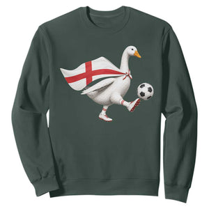 England Soccer Goose Sweatshirt Patriotic Football Fan Graphic England Flag TS10 Dark Forest Green Print Your Wear