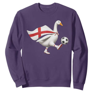 England Soccer Goose Sweatshirt Patriotic Football Fan Graphic England Flag TS10 Purple Print Your Wear