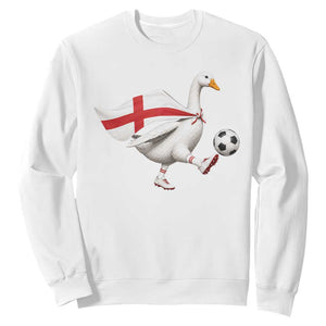 England Soccer Goose Sweatshirt Patriotic Football Fan Graphic England Flag TS10 White Print Your Wear