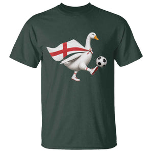 England Soccer Goose T Shirt Patriotic Football Fan Graphic England Flag TS10 Dark Forest Green Print Your Wear