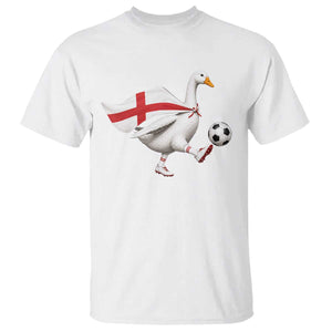 England Soccer Goose T Shirt Patriotic Football Fan Graphic England Flag TS10 White Print Your Wear