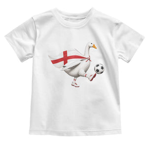 England Soccer Goose Toddler T Shirt Patriotic Football Fan Graphic England Flag TS10 White Print Your Wear