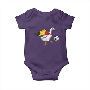 Belgium Soccer Goose Baby Onesie Belgian Flag Patriotic Football Fan Graphic TS10 Purple Print Your Wear