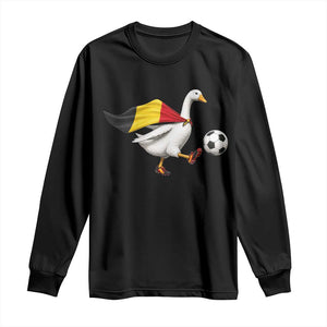 Belgium Soccer Goose Long Sleeve Shirt Belgian Flag Patriotic Football Fan Graphic TS10 Black Print Your Wear