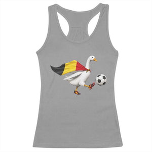 Belgium Soccer Goose Racerback Tank Top Belgian Flag Patriotic Football Fan Graphic TS10 Sport Gray Print Your Wear