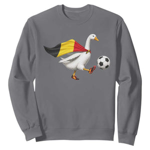 Belgium Soccer Goose Sweatshirt Belgian Flag Patriotic Football Fan Graphic TS10 Charcoal Print Your Wear