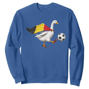 Belgium Soccer Goose Sweatshirt Belgian Flag Patriotic Football Fan Graphic TS10 Royal Blue Print Your Wear