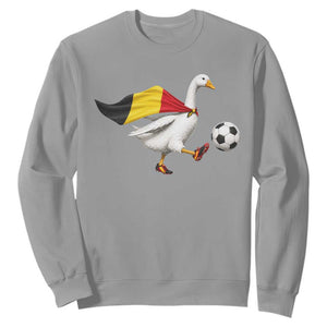 Belgium Soccer Goose Sweatshirt Belgian Flag Patriotic Football Fan Graphic TS10 Sport Gray Print Your Wear