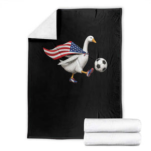 USA Soccer Goose Throw Blanket American Flag Patriotic Football Fan Graphic TS10 Black Print Your Wear