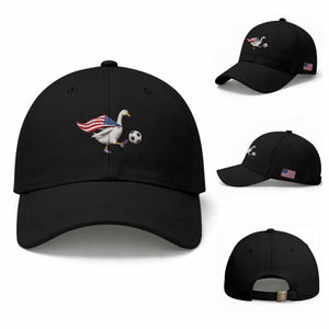 USA Soccer Goose Baseball Cap American Flag Patriotic Football Fan Graphic TS10 Baseball Cap Universal Fit Black Print Your Wear
