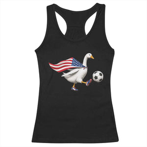 USA Soccer Goose Racerback Tank Top American Flag Patriotic Football Fan Graphic TS10 Black Print Your Wear