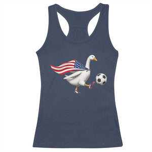 USA Soccer Goose Racerback Tank Top American Flag Patriotic Football Fan Graphic TS10 Navy Print Your Wear