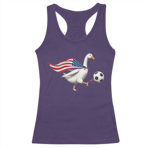 USA Soccer Goose Racerback Tank Top American Flag Patriotic Football Fan Graphic TS10 Purple Print Your Wear