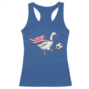 USA Soccer Goose Racerback Tank Top American Flag Patriotic Football Fan Graphic TS10 Royal Blue Print Your Wear