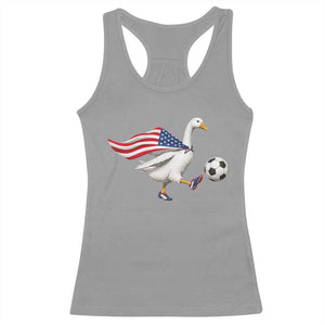 USA Soccer Goose Racerback Tank Top American Flag Patriotic Football Fan Graphic TS10 Sport Gray Print Your Wear