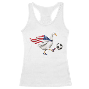 USA Soccer Goose Racerback Tank Top American Flag Patriotic Football Fan Graphic TS10 White Print Your Wear