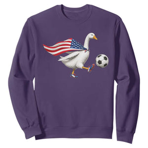 USA Soccer Goose Sweatshirt American Flag Patriotic Football Fan Graphic TS10 S Purple Print Your Wear