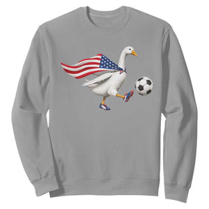 USA Soccer Goose Sweatshirt American Flag Patriotic Football Fan Graphic TS10 Sport Gray Print Your Wear