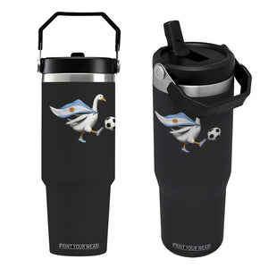 Argentina Soccer Goose Flip Straw Tumbler Argentine Flag Patriotic Football Fan Graphic TS10 One Size: 30 oz Black Print Your Wear