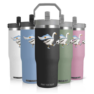 Argentina Soccer Goose Flip Straw Tumbler Argentine Flag Patriotic Football Fan Graphic TS10 Print Your Wear