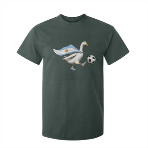 Argentina Soccer Goose T Shirt For Kid Argentine Flag Patriotic Football Fan Graphic TS10 Dark Forest Green Print Your Wear