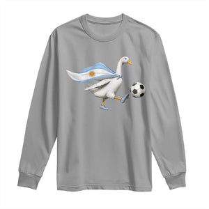 Argentina Soccer Goose Long Sleeve Shirt Argentine Flag Patriotic Football Fan Graphic TS10 Sport Gray Print Your Wear