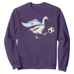 Argentina Soccer Goose Sweatshirt Argentine Flag Patriotic Football Fan Graphic TS10 S Purple Print Your Wear